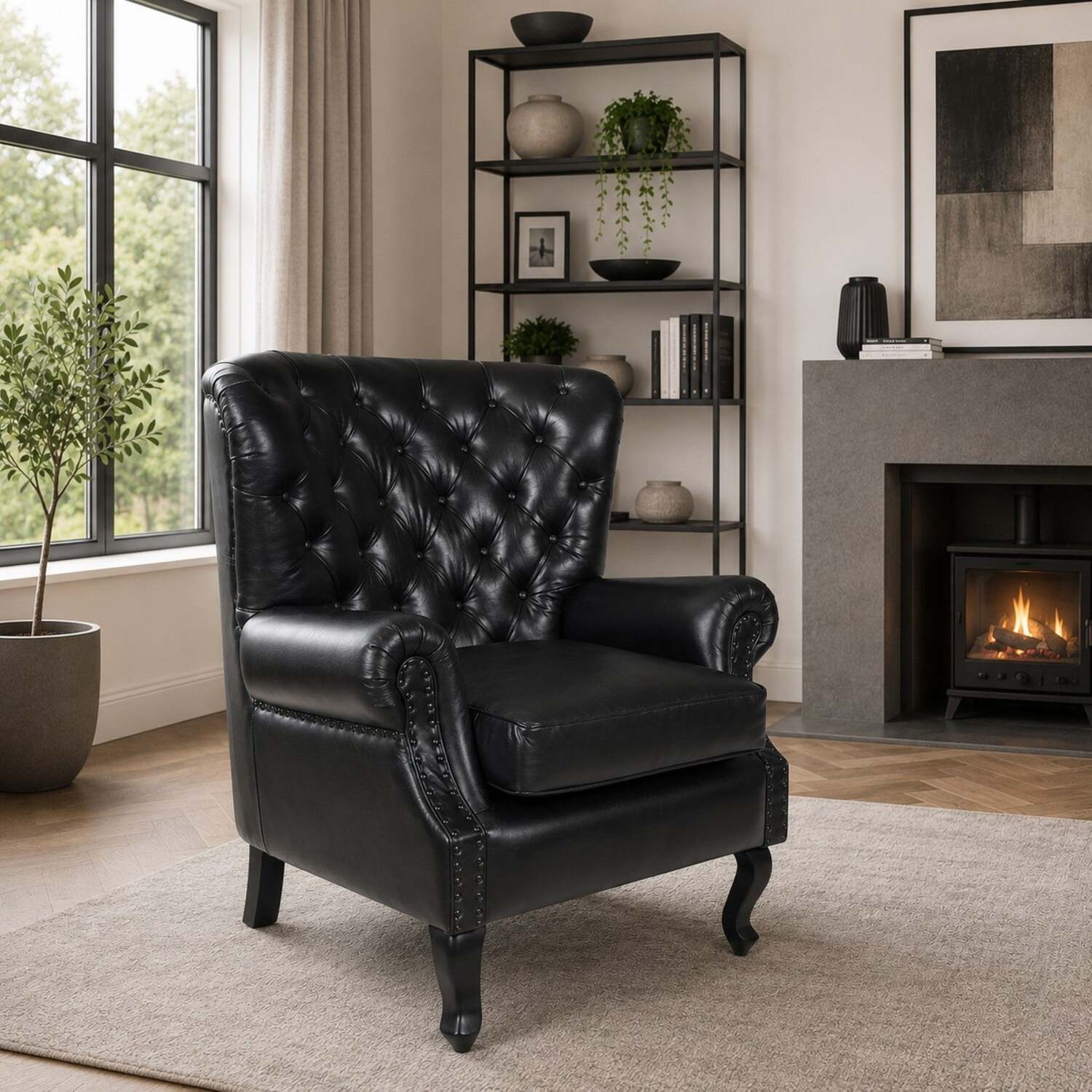 Elm Home And Garden Marlborough Armchair - Black