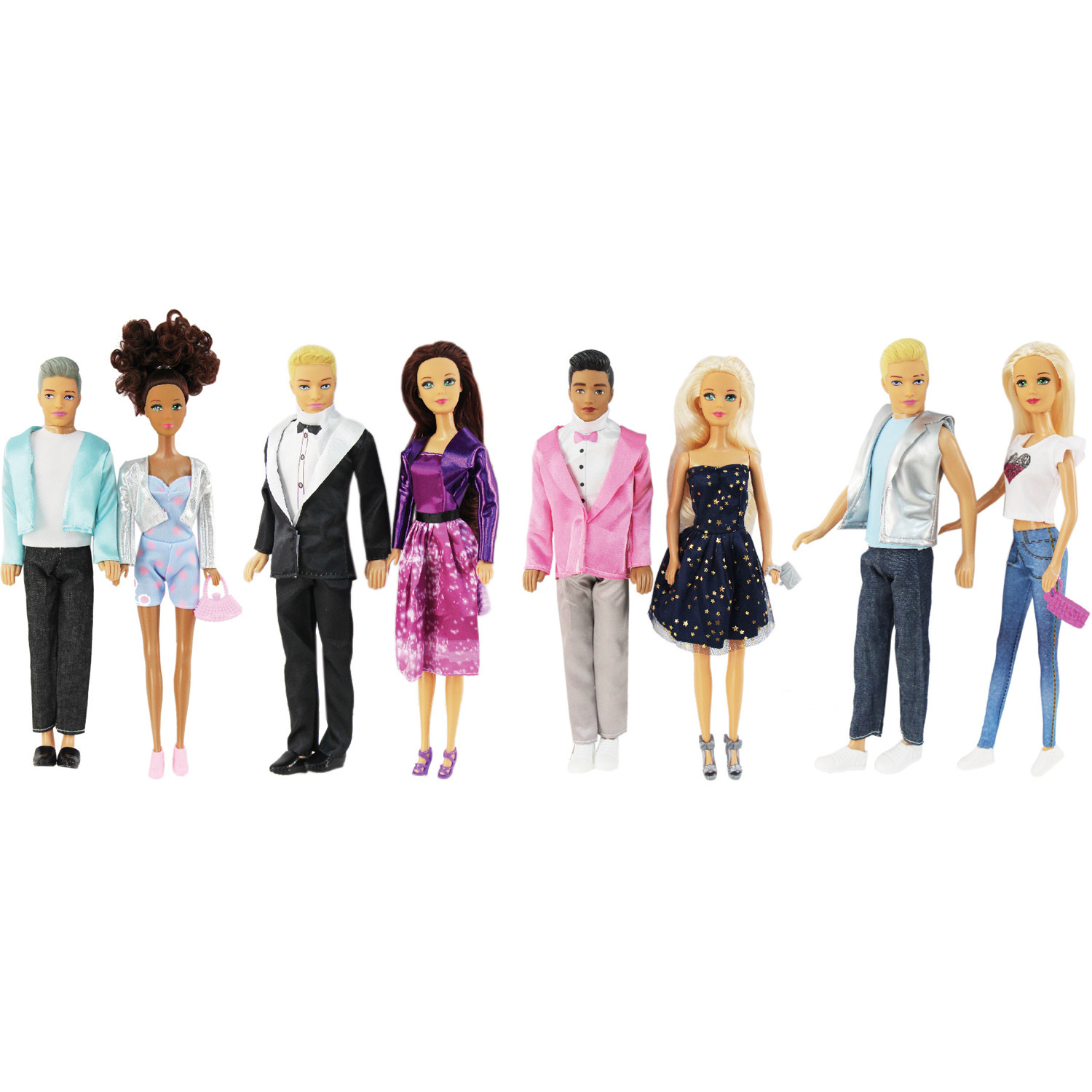 Pack of 8 Party Dolls