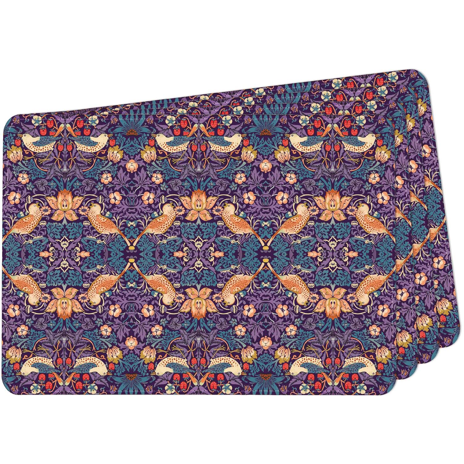 Image of Strawberry Thief Faux Leather Placemats -&hellip;