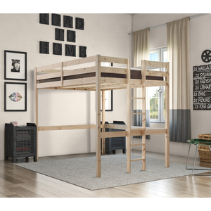 Memphis Heavy Duty High Sleeper Double Pine Bunk Bed