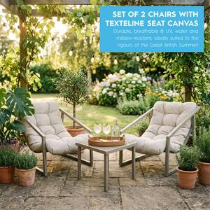 3 Piece Padded Patio Bistro Set