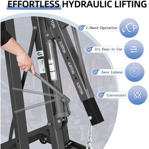 SwitZer 1 Ton Foldable Hydraulic Engine Crane Hoist 8T Ram Garage Workshop Lift