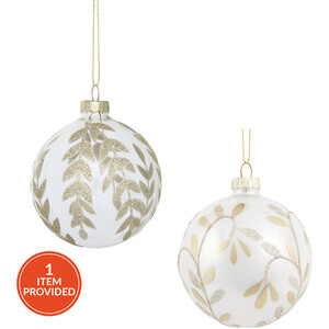 Clear Leaf Design Assorted Bauble