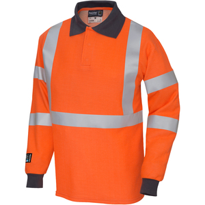Mens long sleeve Hi-Vis polo shirt