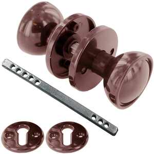 Dzina Rim Door Knob |Victorian Style Brown Knobs for Sheds & Garages 50mm 2 Sets