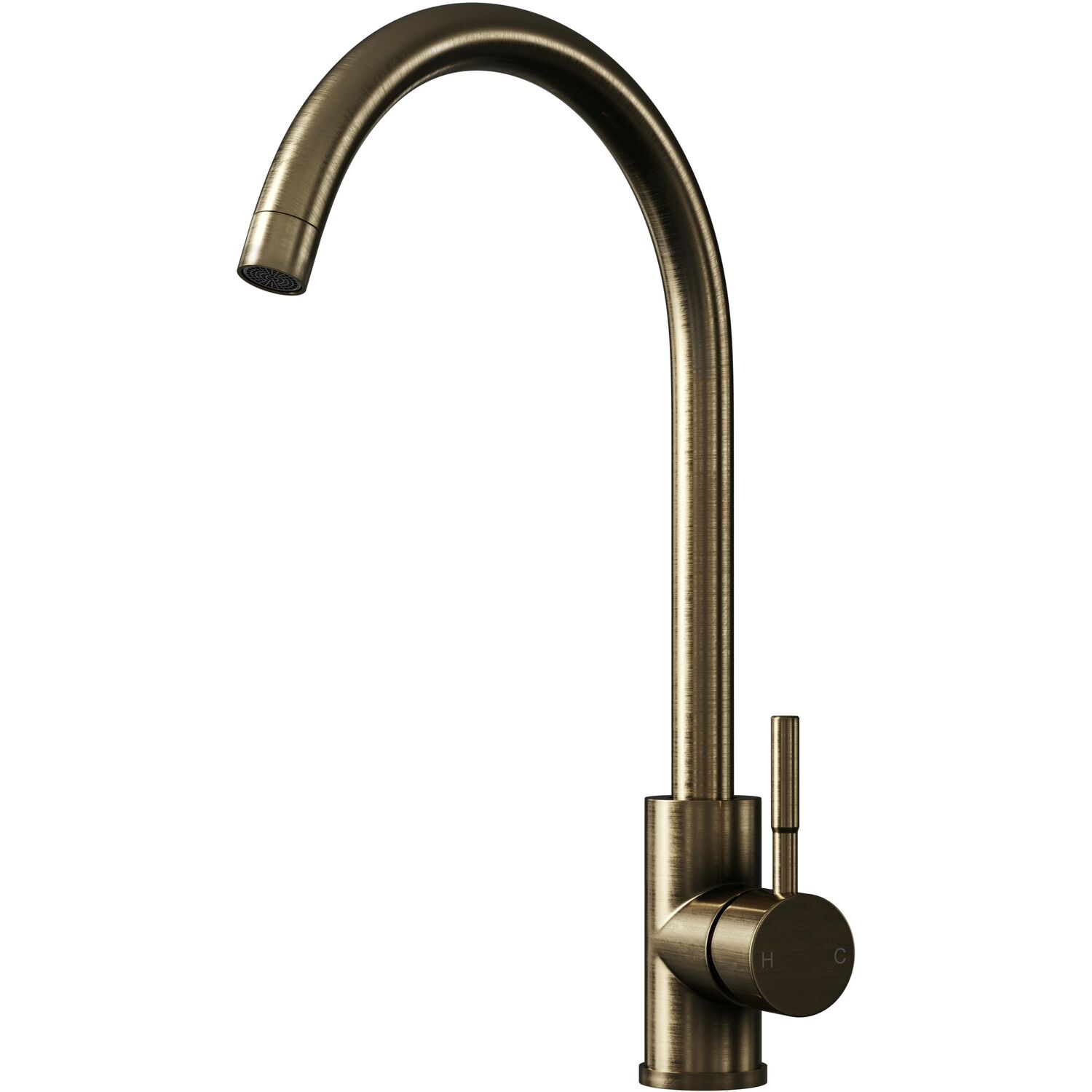 Balterley Round Single Lever Kitchen Sink Mixer Tap - Antique Brass - Antique Brass
