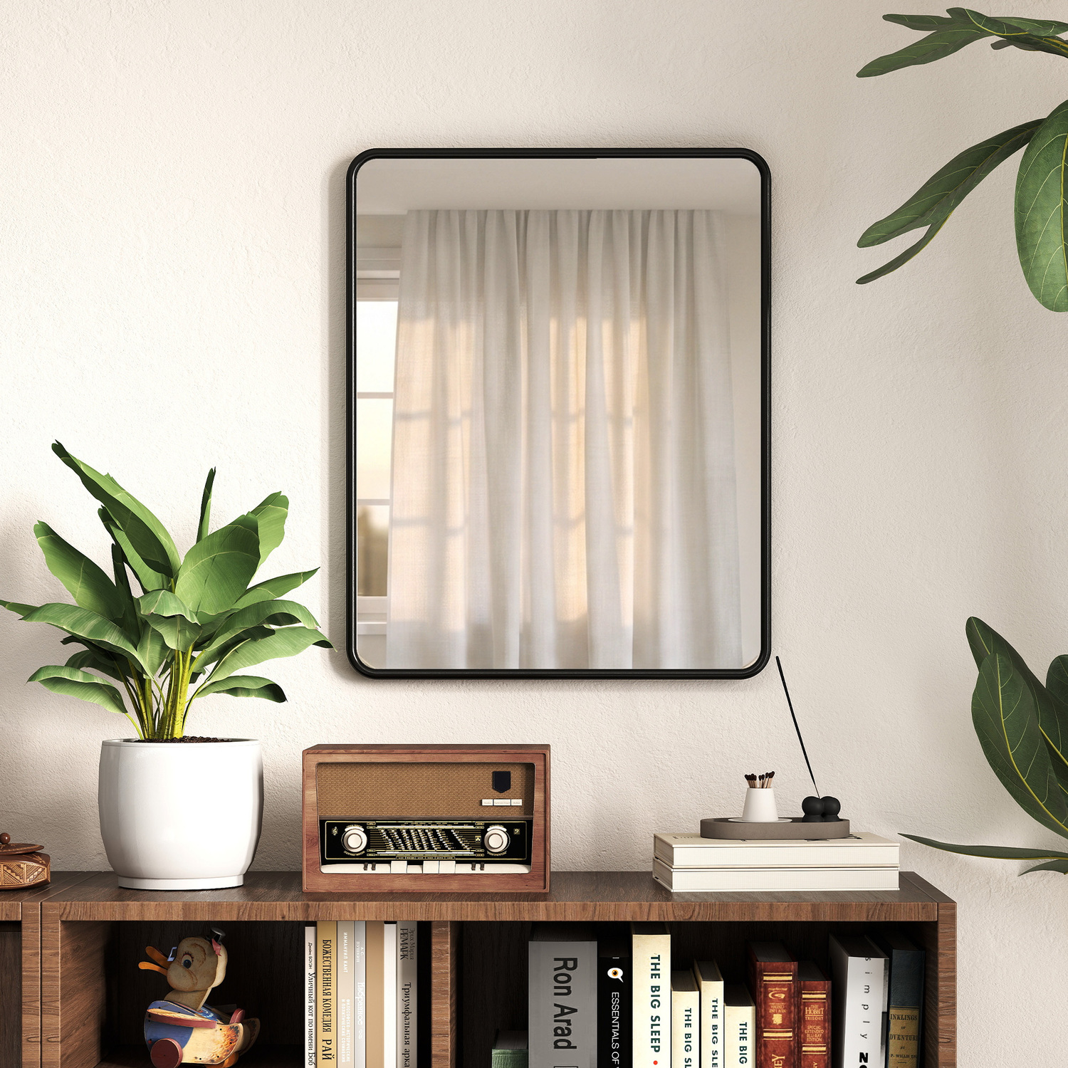 Image of HOMCOM Rectangular Mirror with Metal Frame&hellip;