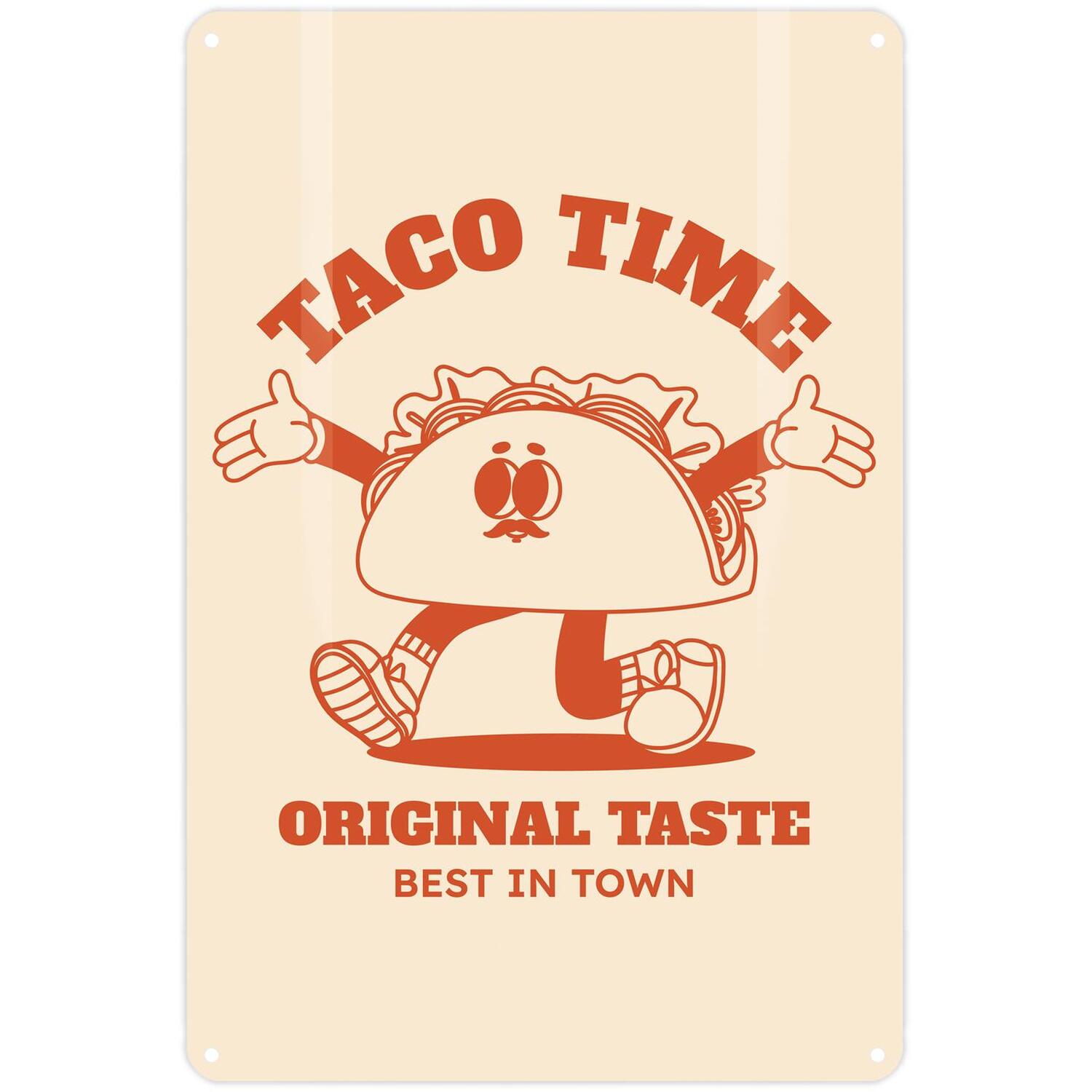 Retro Diner Metal Sign - 1950s Taco Time Novelty Metal Plaque Wall Decor Gift - Image 2