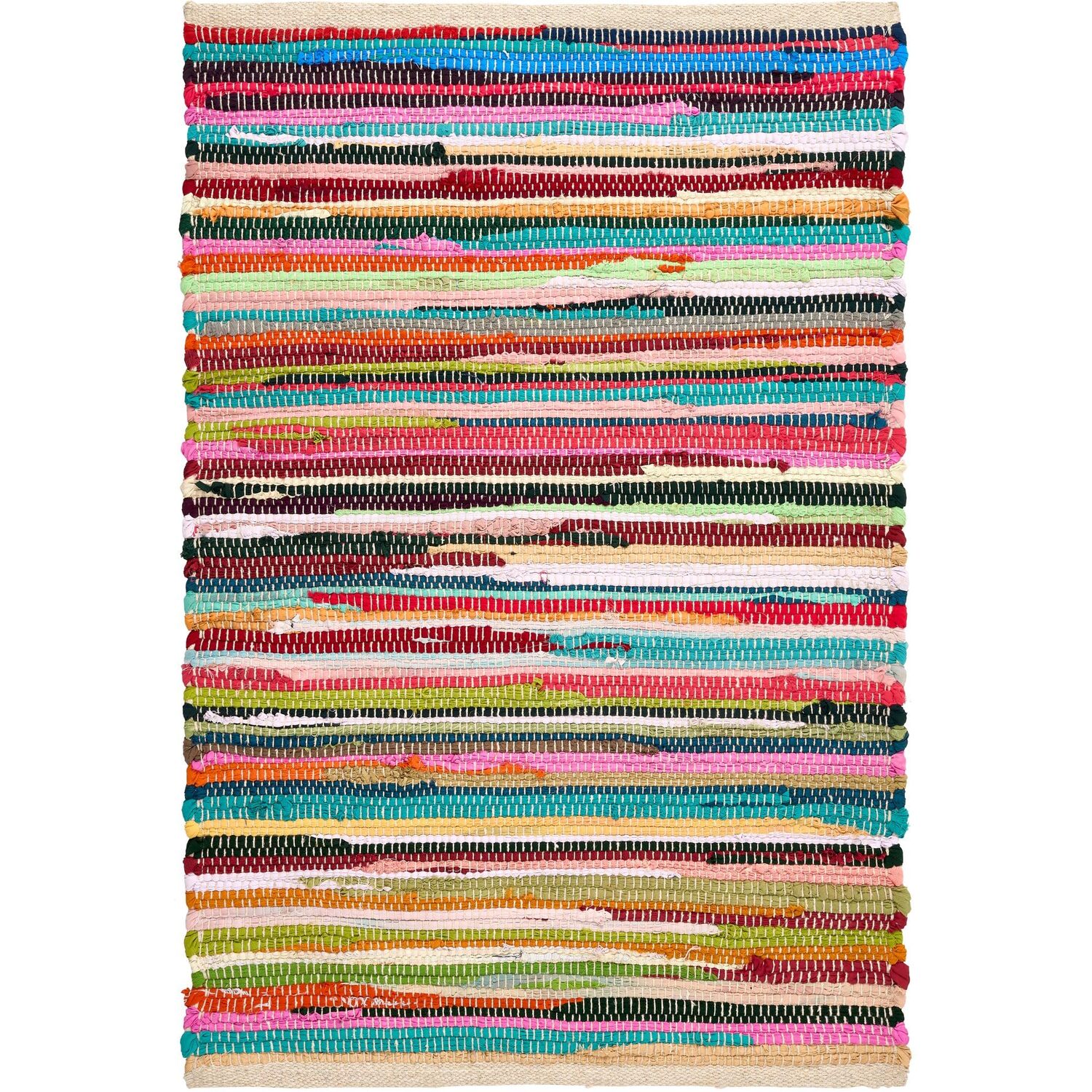 Bravich LTD Handwoven Cotton Chindi Rag Area Rug Flat Weave Reversible | Size: 60 cm x 230 cm