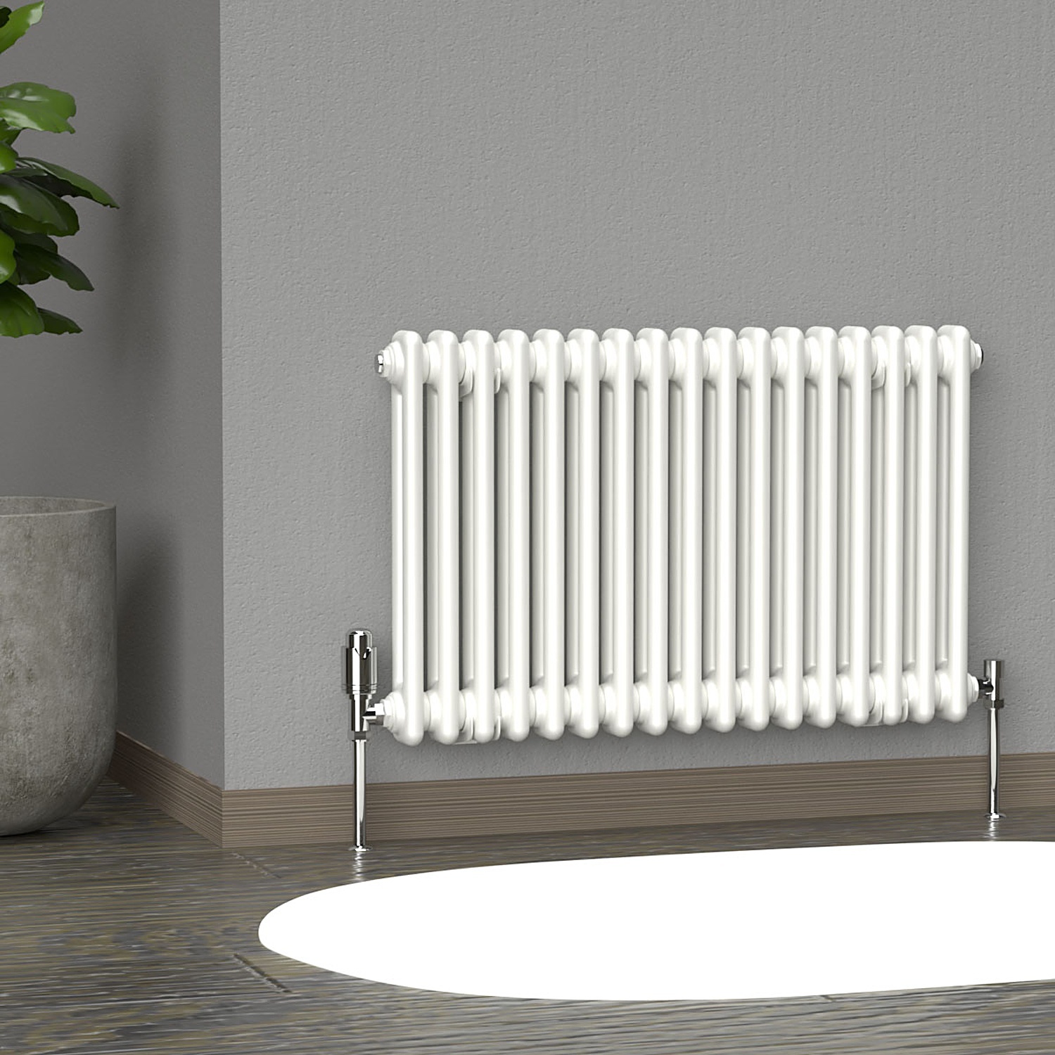B&Q - White Horizontal 2 Column Traditional Radiator 500mm (H) X 785mm (W) - Image 2