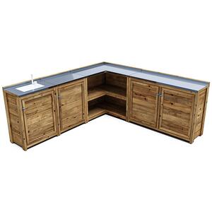 Dunster House Garden Kitchen with Left Side Sink W2m x D2m / W7' x D7', UNIT III