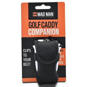 Widdop Gifts Mad Man Golf Caddy Companion - Golf Ball Pouch and Tee Holder with Clip