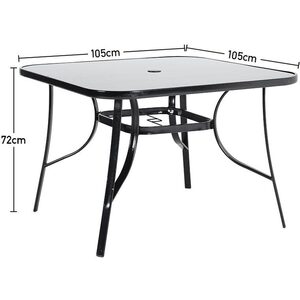 Black / 1*105CM Square Table and 4*Folding Chairs Garden Table and Chair Outdoor Bistro Set shot 19227834