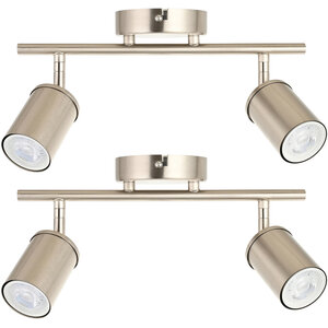Set Of 2 Larbert Brushed Nickel 2 Way Adjustable Spotlight Fittings