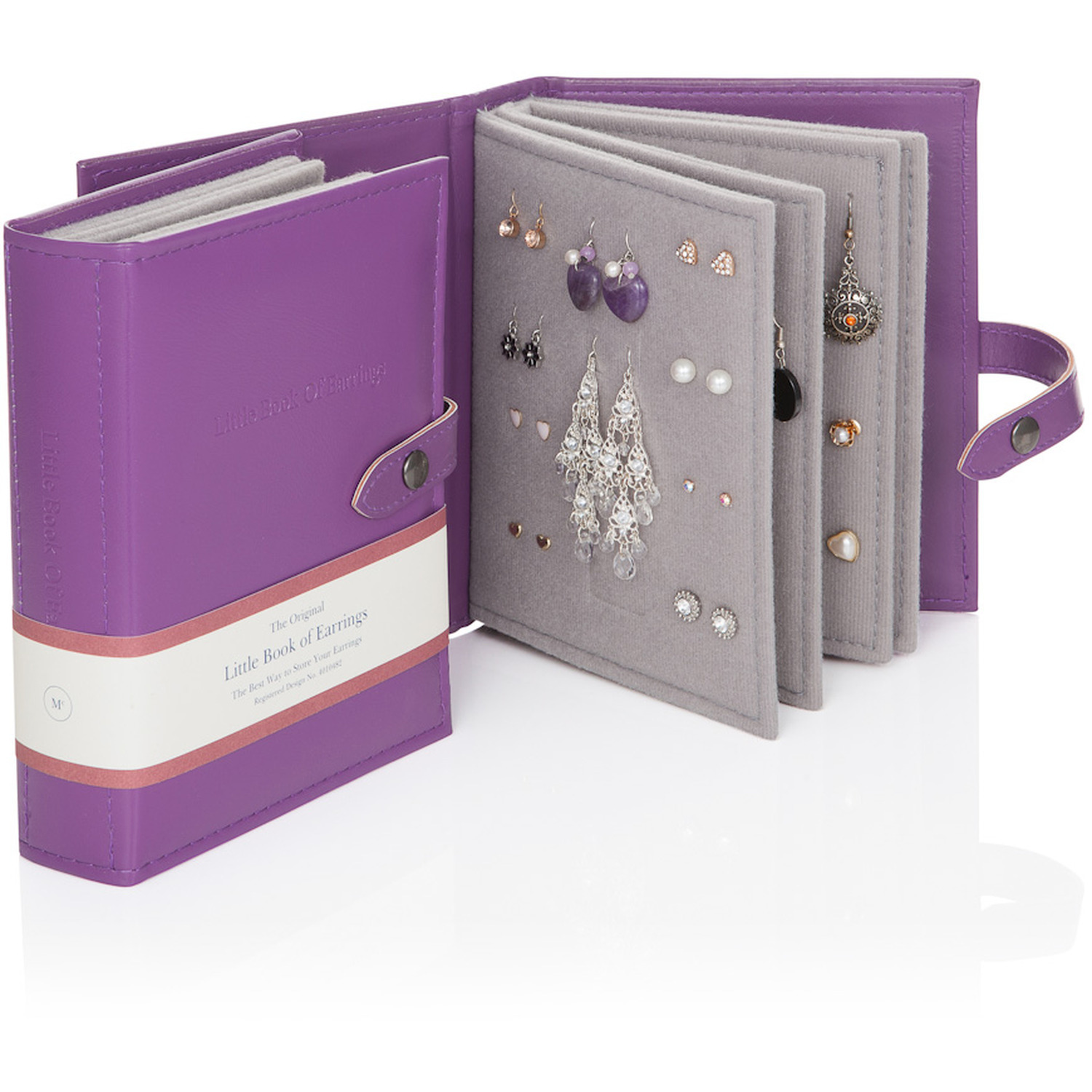 - Little Book Of Earrings Purple Compact Earring Storage BookHolds 48 Pairs - Image 2