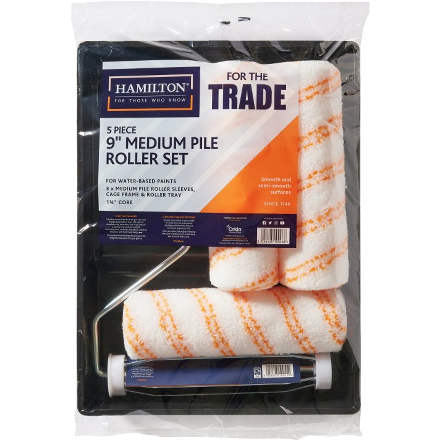 Hamilton Medium Pile Roller Set With Tray - Neutral