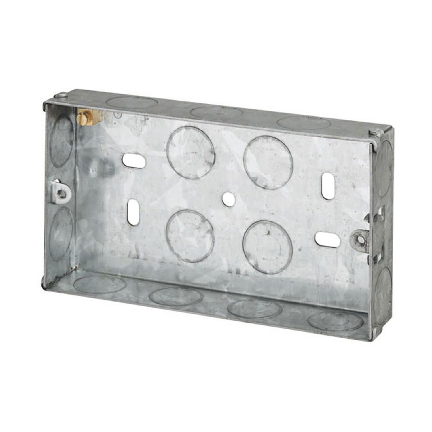 Dencon 2 Gang Metal Back Box To Bs4662 - Silver