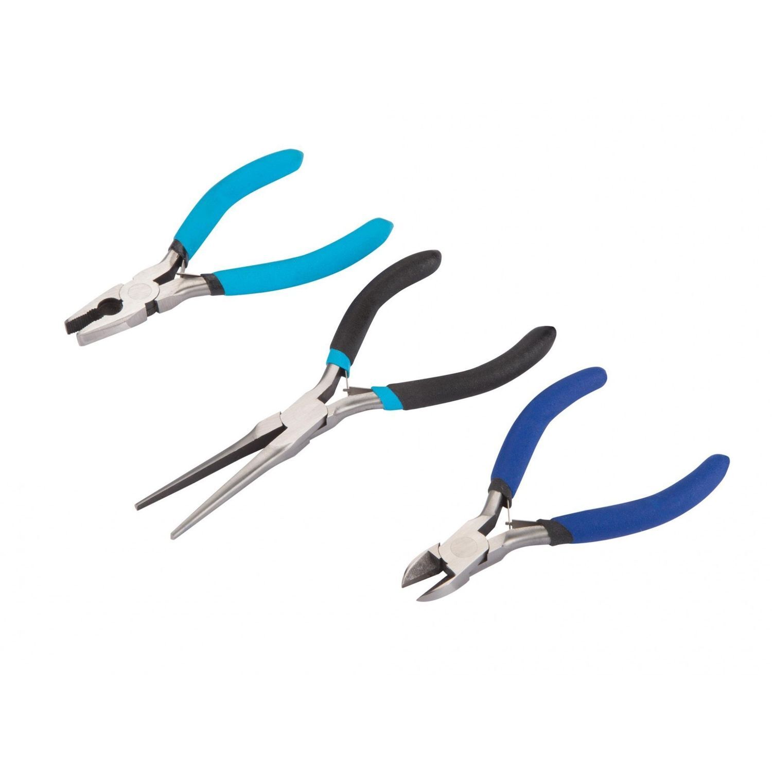 Bluespot Tools Soft Grip Mini Plier Set, 3 Piece - Multi Colour