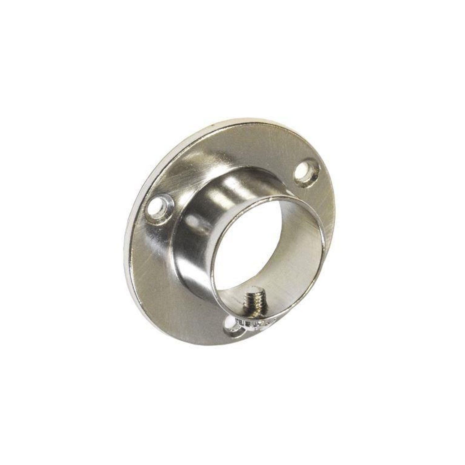Securit Brushed Nickel Wardrobe Rail End Socket (Pack Of 2) A - Silver