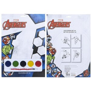 Avengers A4 Paint Colouring Set 6 Pack