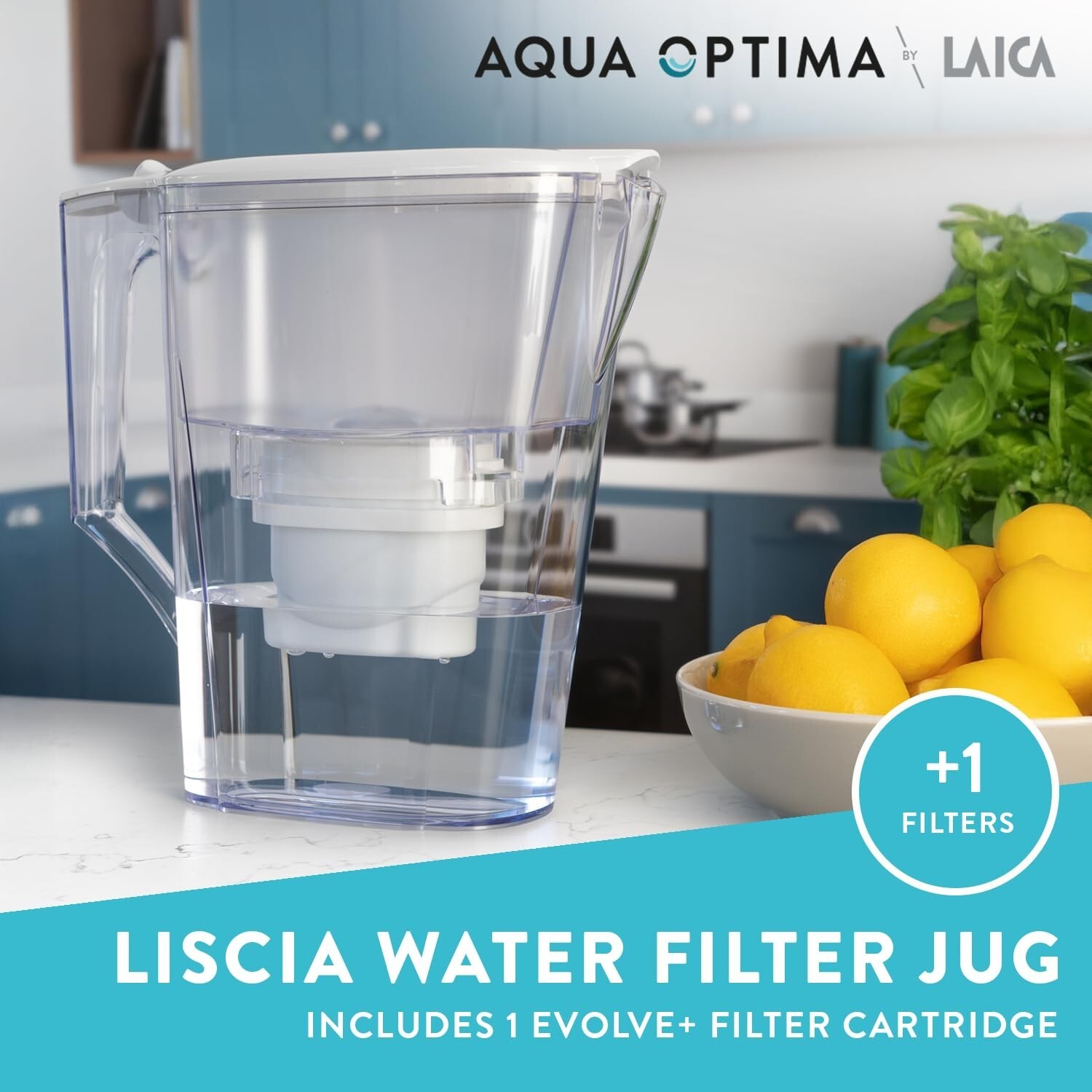 Aqua Optima Liscia Water Filter Jug & Evolve Filter Bundle - Image 5