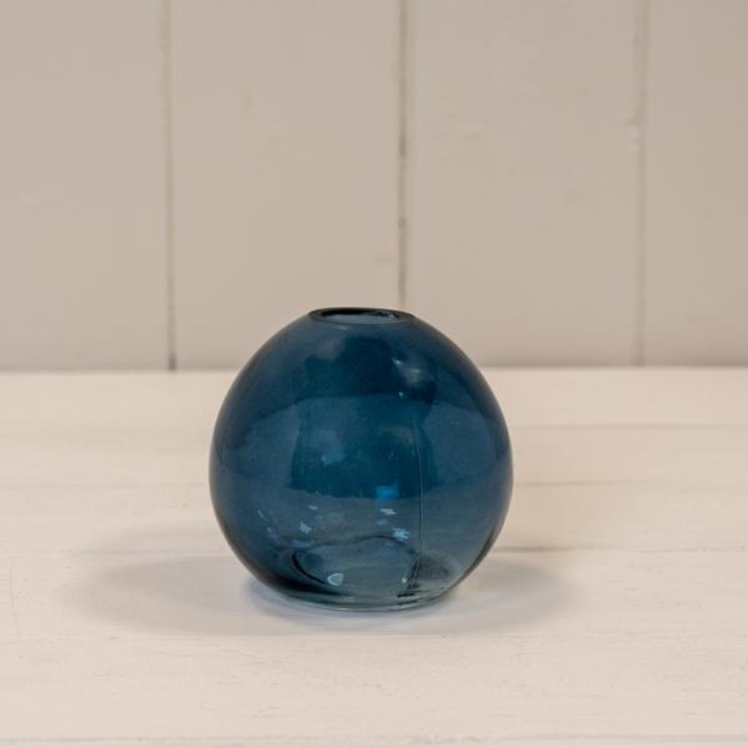  - Stylish Blue Globe Glass Vase For Home Decor - Image 3