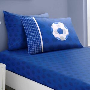Kids Printed Polycotton Fitted Sheet Set - Football Goals