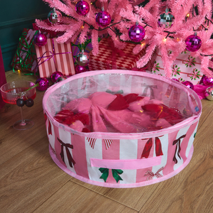 OHS Bow Print Christmas Wreath Storage Bag