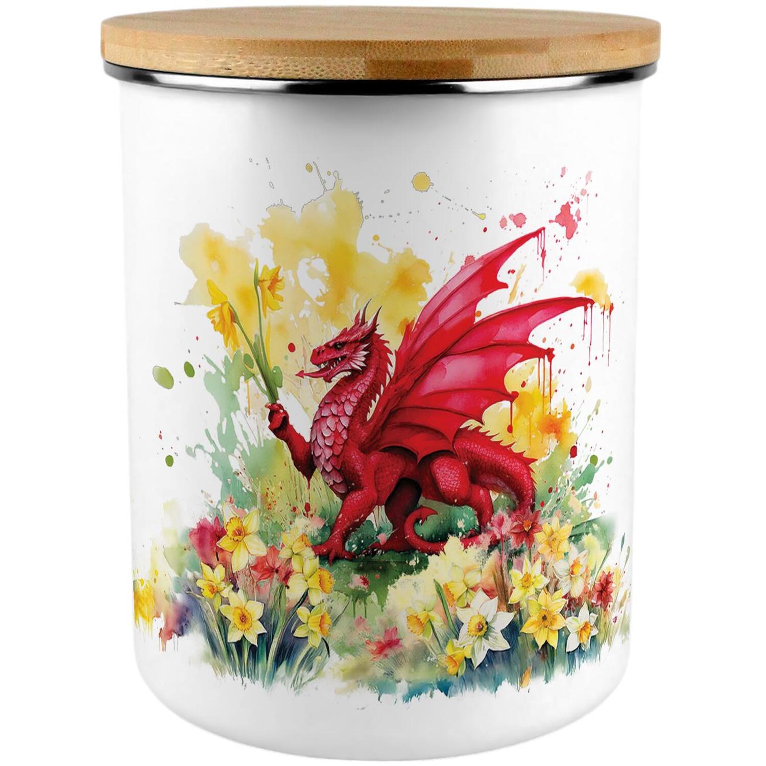 B&Q - Welsh Dragon & Daffodils Extra Large Home & Kitchen Storage Canister - Image 2