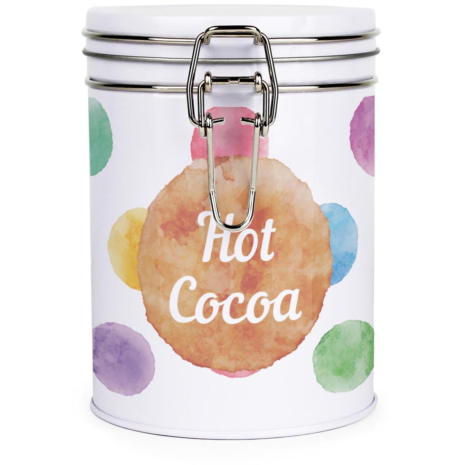 Purely Home Colourful Polka Dots Clip-Lid Kitchen Storage Canister - Hot Cocoa