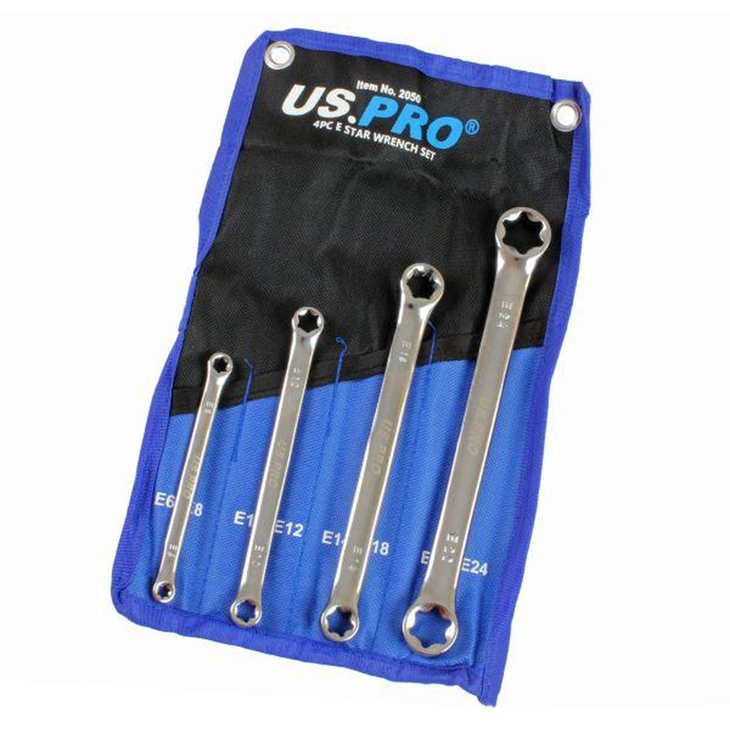 US PRO Tools 4pc Double E-Torx/Female Tox Star Wrench Spanner Set E6 - E24 2050 - Image 8