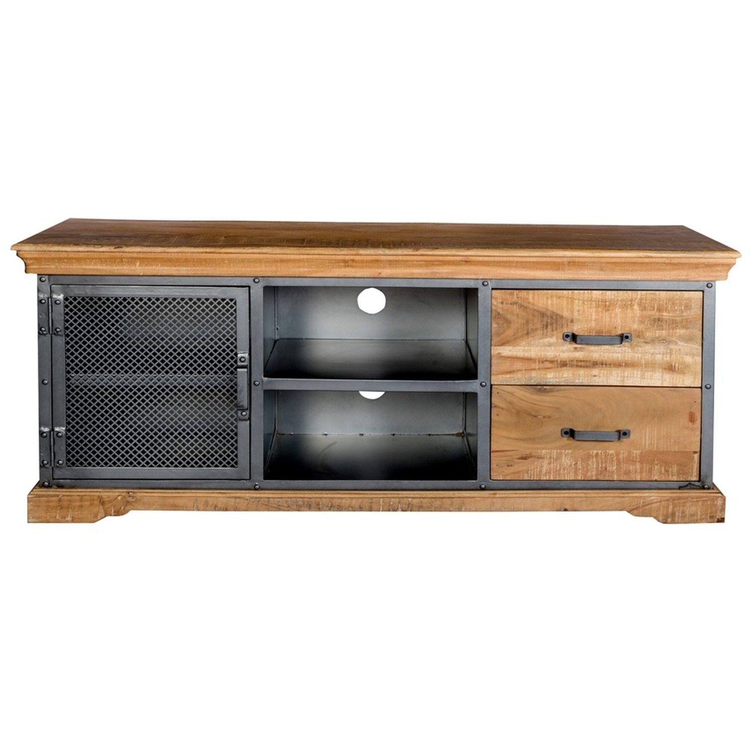Cosmopolitan Industrial Tv Media Unit - Light Wood