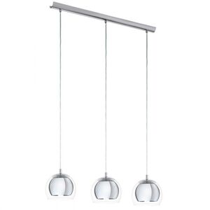 Eglo Rocamar 3-light Grey pendant with clear glass shades