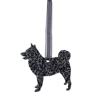 Glitter Norwegian Elkhound Christmas Decoration