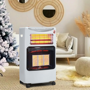 Portable Thin Gas Electric Combo Space Heater Ceramic Plates Indoor