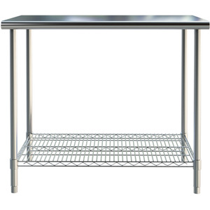 Silver / 90cm Food Prep Commercial Work Bench Stainless Steel Catering Tables shot 2320374