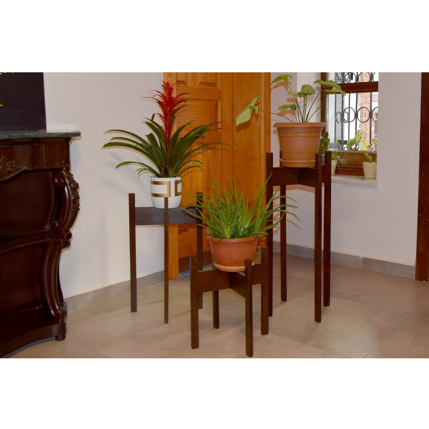 Florny 3 Pieces Plant Stand - Dark