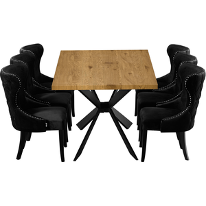 Black Mayfair Duke LUX Dining Set with a Table and Chairs Set of 6 shot 2489898