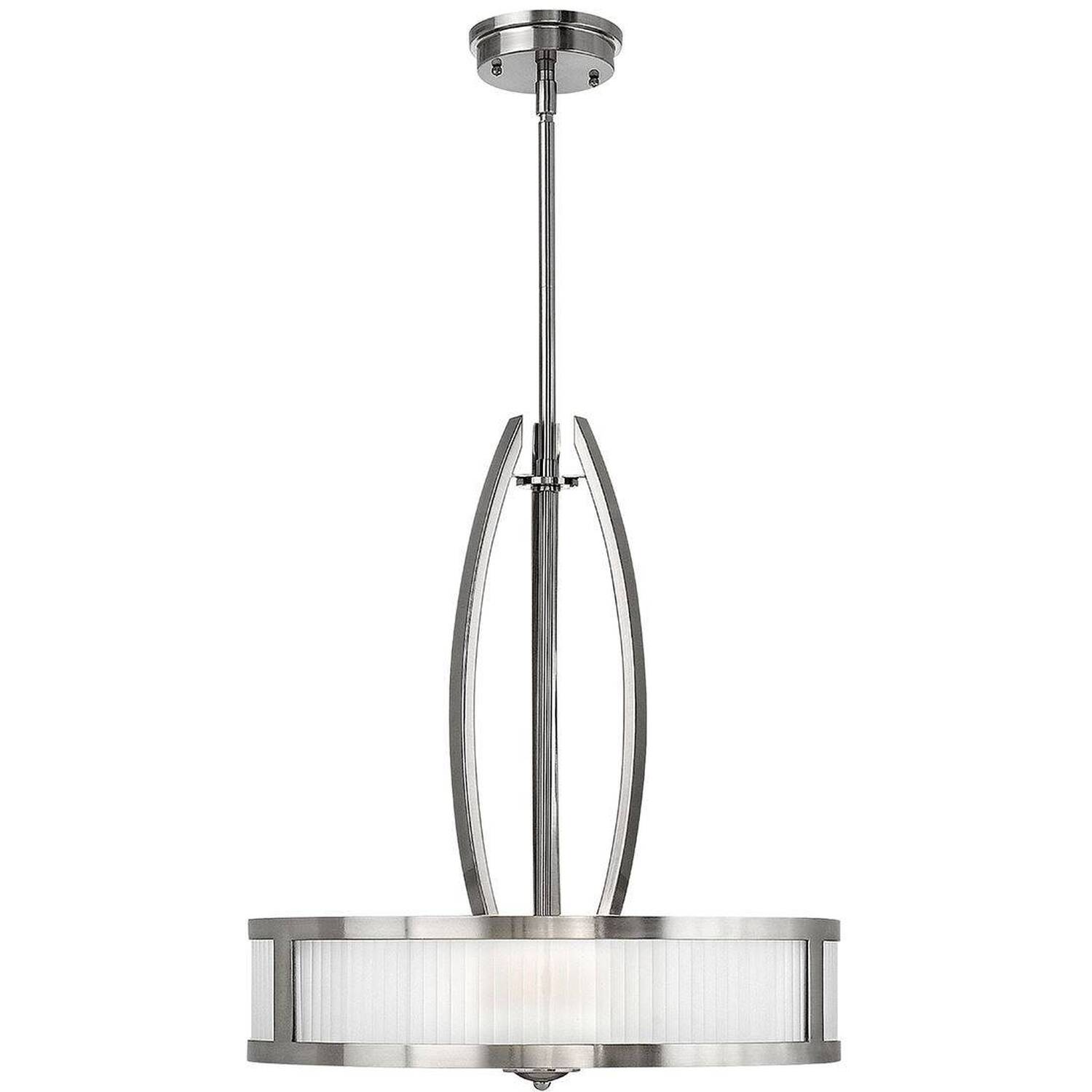 Meridian 3 Light Ceiling Pendant Brushed Nickel, E27 - Brushed Nickel
