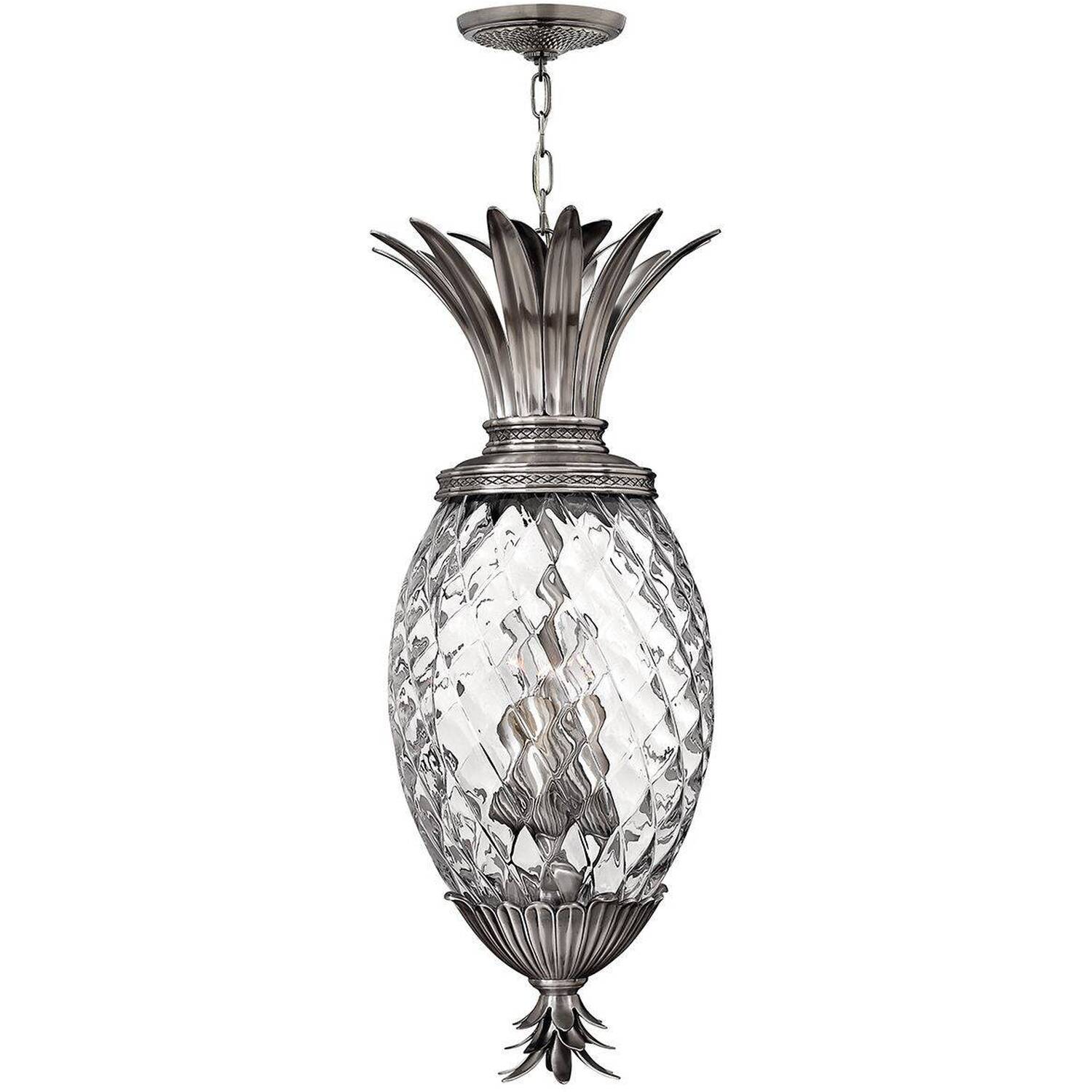 Plantation 4 Light Ceiling Pendant Polished Antique Nickel, E14 - Polished Antique Nickel