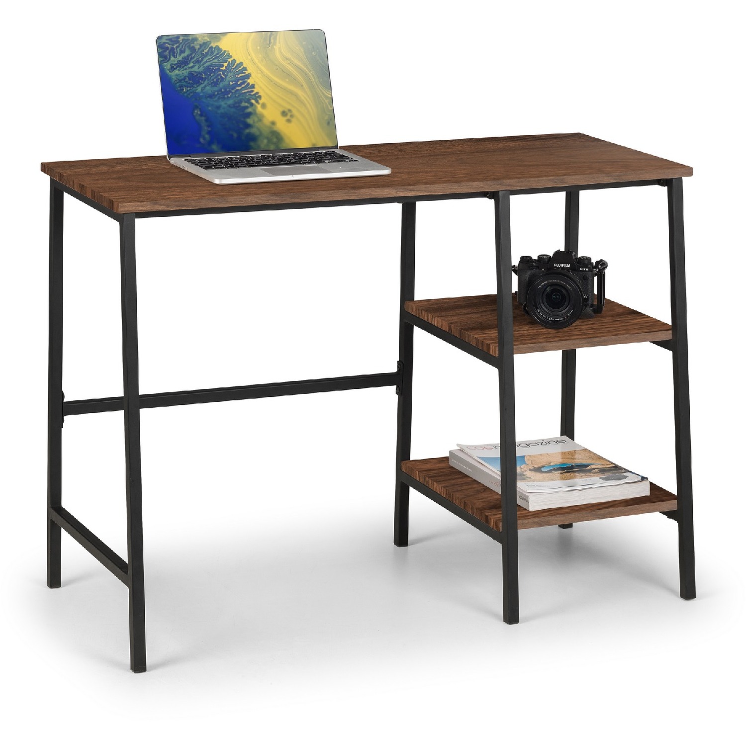 Julian Bowen - Tribeca Walnut Desk and Kari Chair Set - Brown thumbnail
