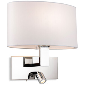 Webster Wall Lamp Adjustable Switched Reading Light Chrome Oval Cream