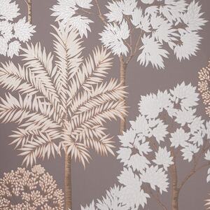 Acacia Tree Wallpaper in Charcoal and Copper