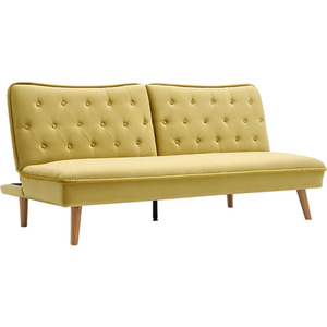 Upholstered Convertible Sofa Bed with Wood Leg