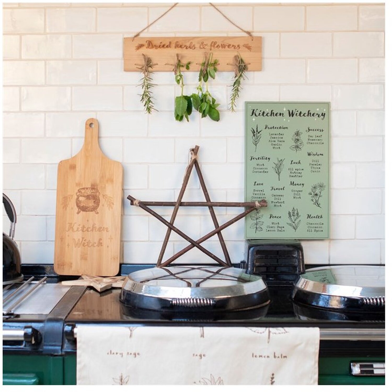 Image of Kitchen Witch Wooden Chopping Board -&hellip;
