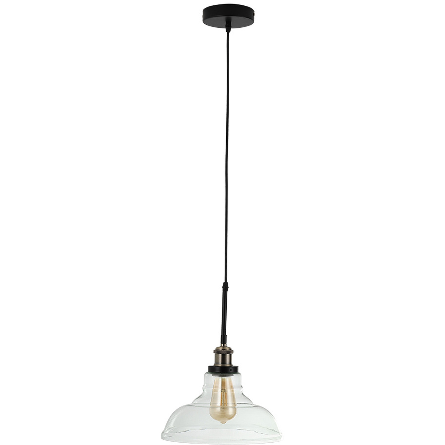 Creative Brass Glass Chandelier Pendant Light - Black