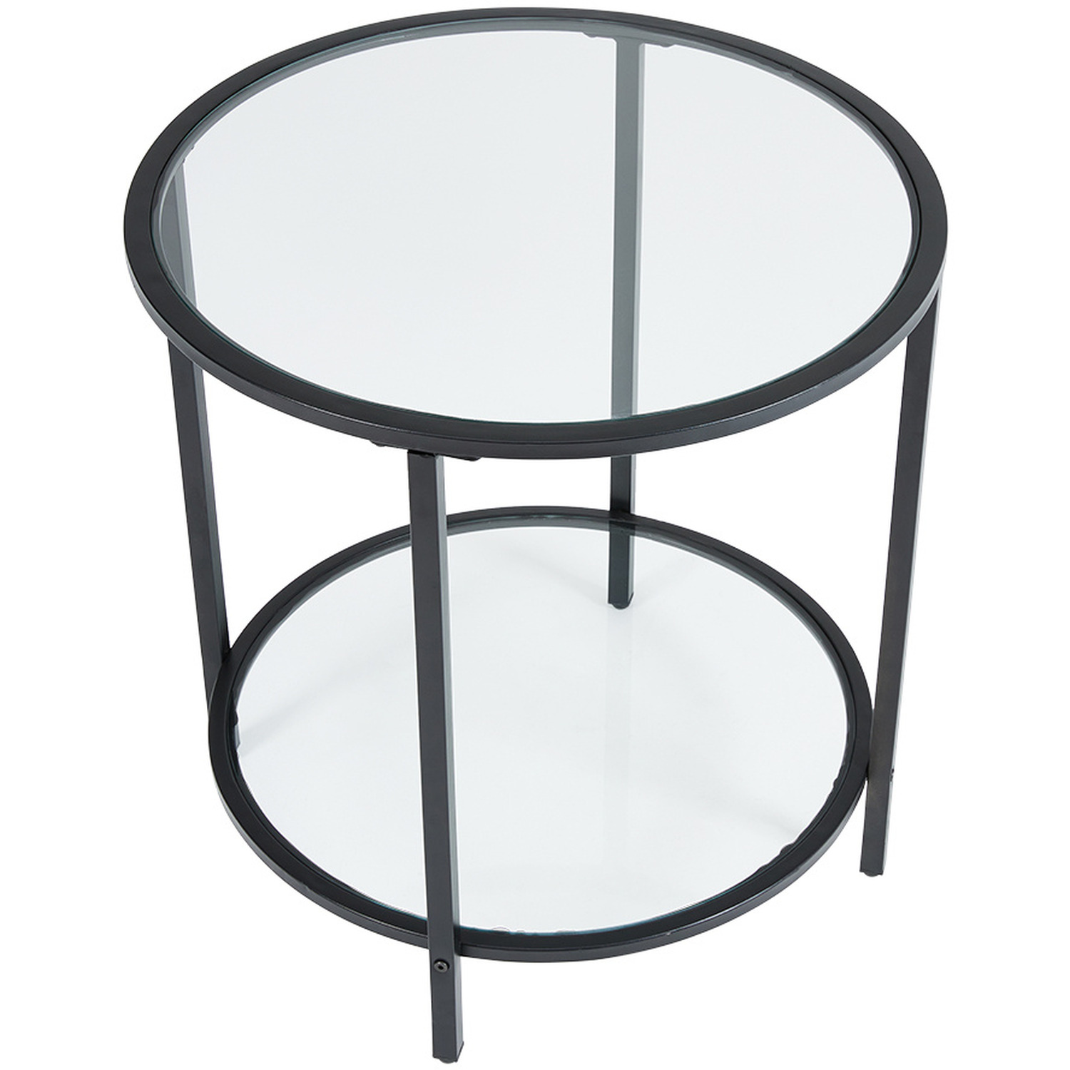 Modern Curved Console Glass Table - Black 60cm 61cm