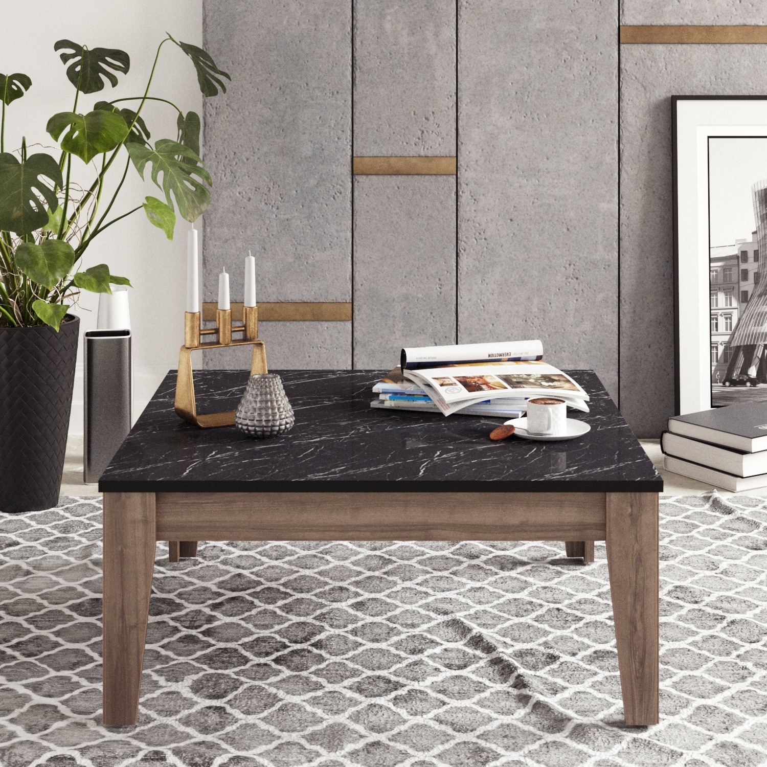 Lorenz Modern Coffee Table - Walnut