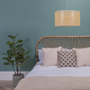 Modern Natural Woven Rattan Wicker Effect Ceiling Pendant Light Shade
