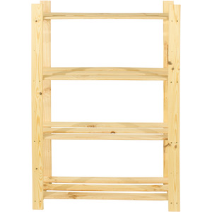 Natural Pine / 30cm / 120cm Pine Pre Sanded Slatted Shelf Unit shot 4571352